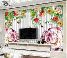 Papel de parede com foto personalizada para paredes 3 d, mural moderno de flores e jardim decoração de casa sala de tv 2024 - compre barato