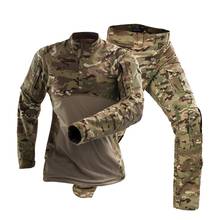 Камуфляжный военный армейский Тактический комплект униформы черная боевая рубашка и штаны для мужчин охотничья одежда для страйкбола снайперская одежда 2024 - купить недорого