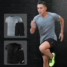 men's sportswear kit short sleeve sports sport shirt men running 2pcs suit for soccer gym fitness men t-shirts+shorts sets 2024 - buy cheap