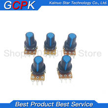 10pair (20pcs) WH148 Shaft Amplifier Dual Stereo Potentiometer 3Pin 15mm + AG2 blue 15*17MM Knob 1K 5K 10K 50K 100K 500K 250K 2024 - buy cheap