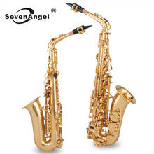 High Quality SevenAngel Alto Saxophone Brass Lacquered Gold E Flat Sax BE Key Woodwind Instrument with Full Set Accessories Case 2024 - buy cheap