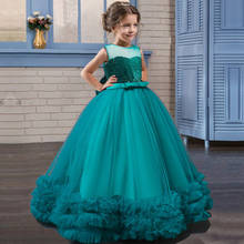 Детские вечерние длинные платья для девочек 2022 элегантные Детские платья принцессы для девочек костюм цветочное свадебное платье для девочек 2024 - купить недорого