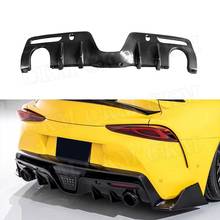 Difusor de fibra de carbono para para-choque traseiro frp, preto, spoiler traseiro para toyota supra 2019 2020 a style 2024 - compre barato