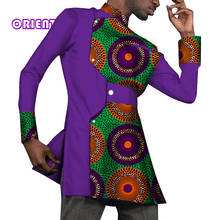 Men Tops African Design Clothes Long Sleeve Slim Fit Dashiki African Print Asymmetrical Shirt Bazin Riche Men Clothing WYN1124 2024 - buy cheap