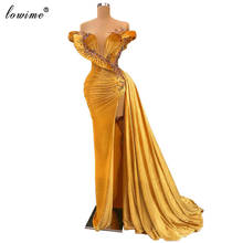 Plus Size Gold Velvet Evening Dresses With Multi Stones Sexy Mermaid Celebrity Dresses Woman Party Gowns Suknie Wieczorowe 2024 - buy cheap