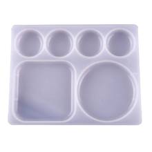 Color Palette Flat Sqaure Round Silicone Epoxy Resin Mold Jewelry Making Tools 2024 - buy cheap