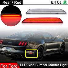 1 par para ford mustang 2015-up clara lente traseira led lado fender refletor lâmpada led vermelho lado marcador luz 2024 - compre barato