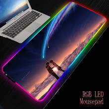 Your Name Animne RGB Gaming Mouse Pad Large Computer Mouse Pad Gamer XXL Mousepad LED Backlight Mause Pad Keyboard Desk Mat 2024 - buy cheap