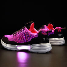 Luminous Sneakers Fiber Optic Shoes LED Shoes Light Up Boys Girls USB Rechargeable Shoes with Light 2024 - buy cheap