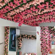 Flor artificial pendurado decoração da arte da parede plástico festa de casamento flor ivy videira para casa 2024 - compre barato
