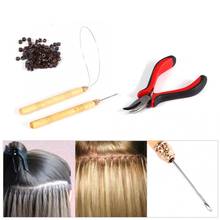 100pcs Silicone Beads Hair Styling Tools + Professional Hair Ties Hair Extensions Pliers Hook Tool Kit For Micro Rings Loop 2024 - buy cheap