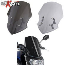 Mt07 fz07 abs motocicleta windshield windscreen protetor de vento com suporte para 2018-2019 yamaha mt fz 07 MT-07 FZ-07 2024 - compre barato