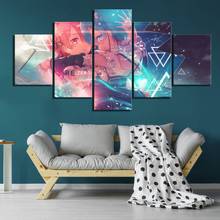 Canvas Painting Prints Home Decoration 5 Panel View Maids Anime Girls Wall Art Modular Pictures Poster For Girl'S Room Framework 2024 - buy cheap