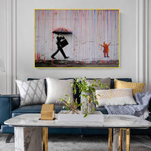 Colorful Rain Art Canvas Painting Banksy Street Graffiti Art Posters and Prints Wall Art Picture for Living Room Home Decor 2024 - buy cheap