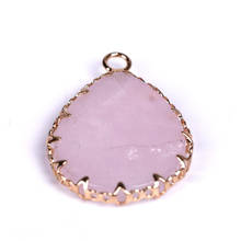 Light Yellow Gold Color Water Drop Rose Pink Quartz Pendant Labradorite Stone Fashion Jewelry 2024 - buy cheap