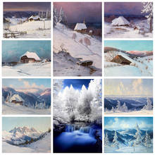 Diy Gift Winter Snow Scene Diamond Painting Cross Stitch Kit Grassland Snow Mountain Scenery 5D Mosaic Full Drill Embroidery 2024 - buy cheap