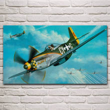 Cartaz de tecido do do mustang segunda guerra mundial, avião clássico p 51, imagem de parede, decoração de casa, sala de estar, quarto, kn171 2024 - compre barato