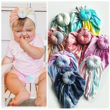 Bulk 24pc/lot New Baby Boys Girls Knot Bows Turban Hats Toddler Cotton Beanies Hat Caps For Kids Newborn Children Tie Dyed Caps 2024 - buy cheap