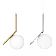 Modern LED Round Glass Ball Pendant Lights Iron E14 Pendant Lamps Hanging Light Fixture for Living Room Bedroom Dining Room 2024 - buy cheap