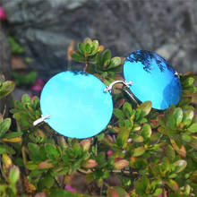2020 маленькие солнцезащитные очки без оправы для женщин и мужчин, винтажные Модные металлические круглые солнцезащитные очки, женские оверсайз затемненные очки, мужские очки NX 2024 - купить недорого