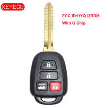 Keyecu chave remota para carro 3 + 1/ 4 botões, chip g para toyota corolla 2014 2015 fcc hyq12bel 2024 - compre barato