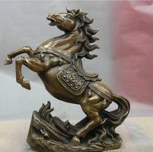 China Bronze Copper Sculpture Dragon Fengshui Auspicious Zodiac War Horse Statue 2024 - buy cheap