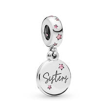 Free Shipping Authentic 925 Sterling Silver Forever Sisters Dangle Charm Fit Original Pandora Bracelet For Women DIY Jewelry 2024 - buy cheap