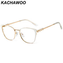 Kachawoo-gafas ópticas antiluz azul para mujer, marcos de ojos de gato de metal, protección de ordenador, blanco y negro, superventas 2024 - compra barato