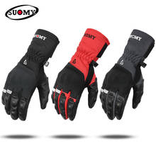 Зимние мотоциклетные перчатки, непромокаемые плотные длинные перчатки для езды на мотоцикле, езды на велосипеде и лыжах 2024 - купить недорого