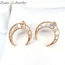 Pendientes brillantes de circonia cúbica para mujer y niña, aretes de cristal, luna creciente, joyería de moda, regalos, 5 pares 2024 - compra barato