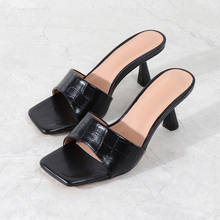 Fashion Women's Shoes Women Slippers Sandals 2021 Summer High Heels Mules Slides Peep Toe Female Modern Footwear Party 2024 - buy cheap