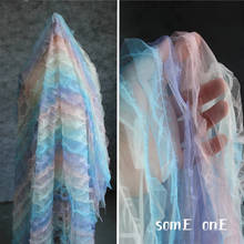 Embroidered Mesh Tulle Fabric Wave Rainbow DIY Patchwork Decor Pettiskirt Skirt Dress Lace Clothes Designer Fabric 2024 - buy cheap