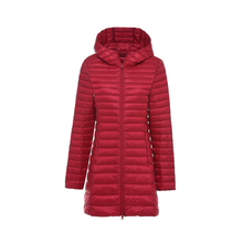 New Winter Women Collection Red Purple Coat Winter Jacket Women Below Knee Length Long Parka Hooded Wind Coats Outwear Overcoats 2024 - buy cheap