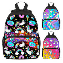 3D Bag Pack Rainbow Pink Unicorn Mochila Anime Kids School Bags Girls Waterproof Funny Laptop Women Travel Aesthetic Backpack 2024 - buy cheap