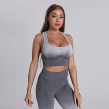 Lantech sutiã esportivo push up, roupas de esporte, agachamento, treinamento, mulheres, fitness, academia, sutiã sem costura, treino 2024 - compre barato