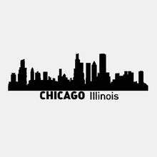 Car Sticker Personality Chicago Illinois PVC Car Sticker City Silhouette Skyline Sticker Waterproof Black/White, 16cm*5cm 2024 - buy cheap