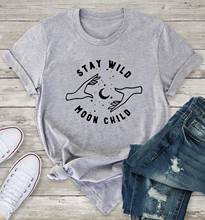 Gothic stay wild moon child t-shirt women graphic funny fashion 100% Cotton street style grunge unisex casual tee top tshirts 2024 - buy cheap