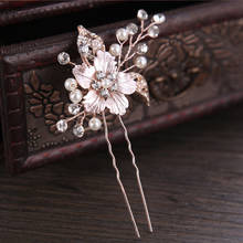 Wedding Hair Pins Flower U-shaped Rhinestone Pearl Bridal  Bridesmaid Hairpin Sticks For Women Headdress Hair Clip Accessories 2024 - buy cheap