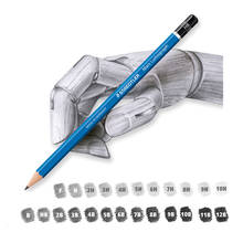 Staedtler-lápis de desenho profissional, 3 peças, esboços azuis, design para estudantes, artista, 9h, 10h, 9b, 10b, 11b, 12b 2024 - compre barato
