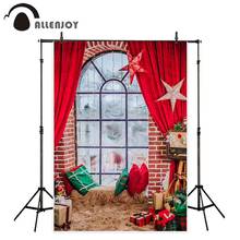 Allenjoy-telón de fondo fotográfico para decoración de habitación, telón de pared de ladrillo de Navidad, cortina, manta, regalo, fotomatón 2024 - compra barato