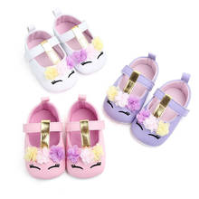 Toddler Baby Girls Flower Unicorn Shoes PU Leather Shoes Soft Sole Crib Shoes Spring Autumn First walkers for 0-18 Months 2024 - buy cheap