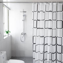 Bathroom Shower Curtain Hook Mildew Proof Curtains Fresh Seaside Style Shower Room Translucent PEVA Waterproof Mildew Curtain 2024 - buy cheap