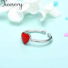 JIANERY-anillos de corazón rojo para mujer y hombre, joyería Retro Vintage, Color plateado, anillos antiguos de gran apertura 2024 - compra barato