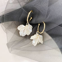 Elegant Korean Pearl Petal Stud Earrings Charming Lady Wedding Party Gold Earrings Fashion Sweet Girl Jewelry Gift 2024 - buy cheap