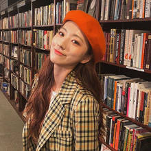 Winter Berets For Women Vintage Wool Knitted Hats Female 2020 New Korean Cute Girl Painter Hat Ladies Beret Orange 2024 - buy cheap