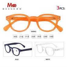 Meeshow óculos de leitura retrô unissex, 3 pacotes de óculos de leitura para homens e mulheres francesas, leesbril em atacado, cores misturadas, dioptria 1513 2024 - compre barato