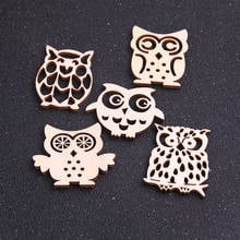 10pcs Mix Natrual Owl Shape Wooden Ornament DIY Crafts Home Decoration Scrapbooking Wood Slices Handmade Accessories 2024 - buy cheap