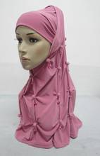 H137 cachecol islâmico de alta qualidade tamanho médio duas peças, amira hijab com envoltório para a cabeça, lenços para orar 2024 - compre barato