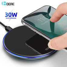 DCAE 30W Qi Wireless Charger Fast Charging Pad for iPhone XS XR X 8 11 12 Airpods Pro Induction Quick Charge For Samsung S21 S20 2024 - buy cheap