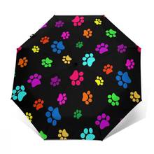 Sunny Umbrella Cute Colorful Paws Automatic folding portable men women umbrella Sunscreen rain Windproof beach parasol 2024 - buy cheap